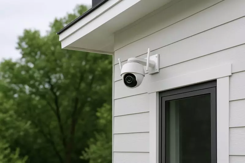 安裝於戶外屋簷下的家用監視器