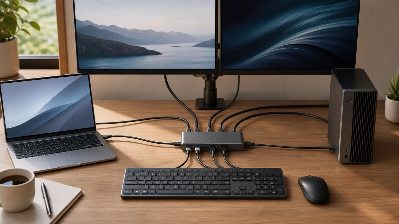 USB-C KVM切換器怎麼選2026｜雙螢幕、筆電桌機共用鍵鼠與延遲注意