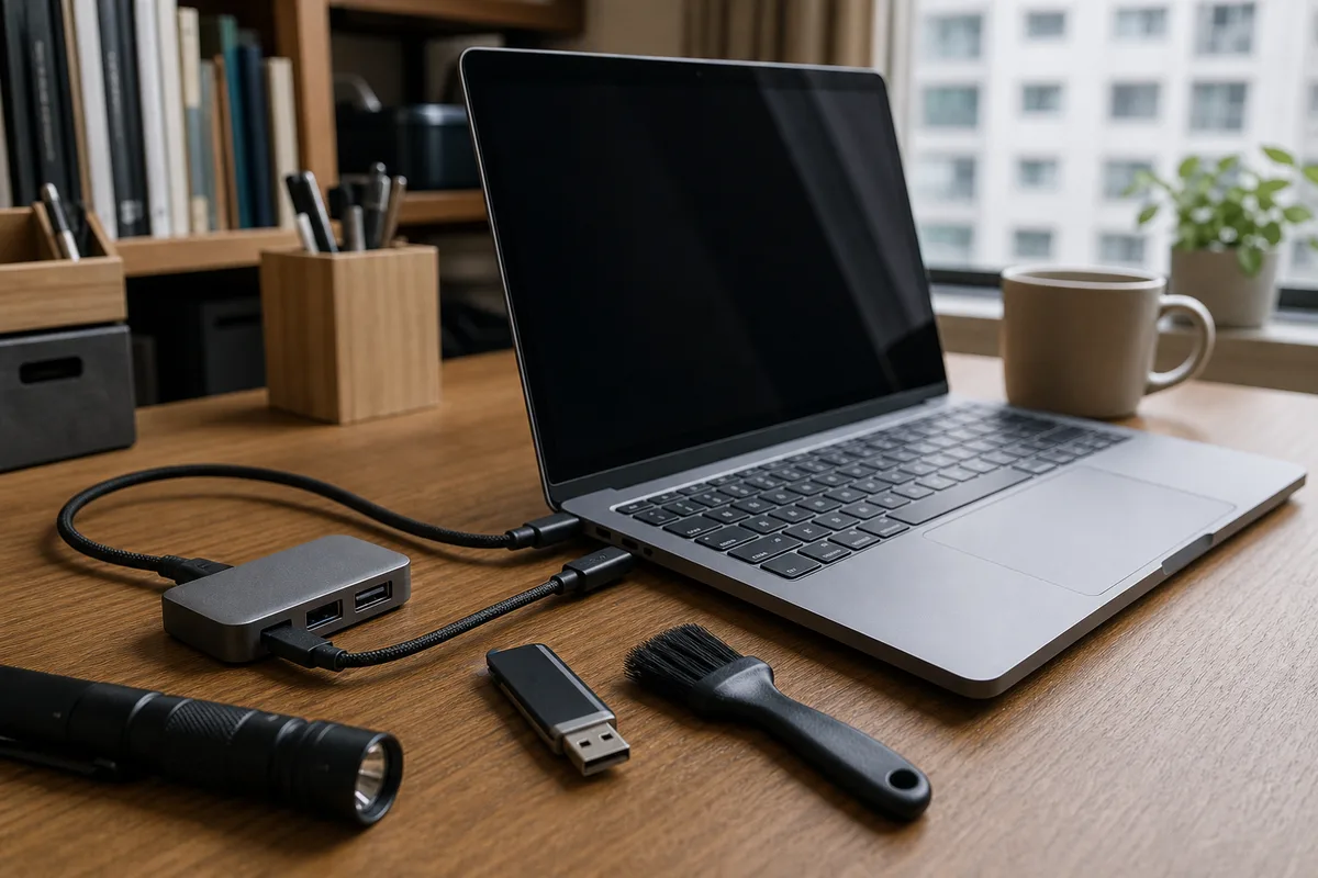筆電 USB 孔沒反應怎麼辦 2026｜USB-C、供電、驅動、灰塵、Hub 與主機板判斷