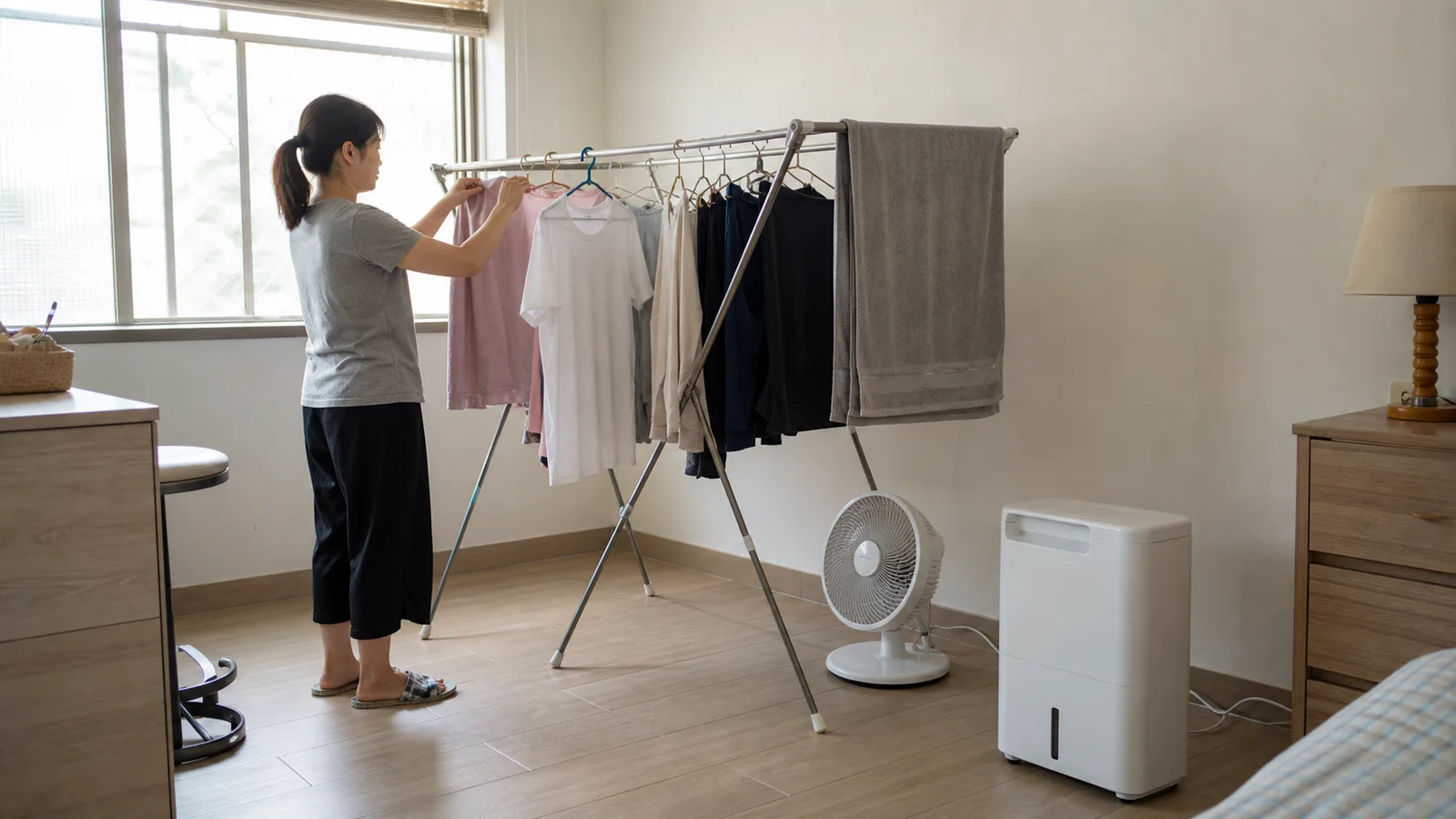 室內曬衣怎麼乾得快 2026｜除濕機、循環扇與乾衣驗收
